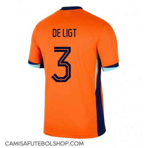 Camisa de time de futebol Holanda Matthijs de Ligt #3 Replicas 1º Equipamento Europeu 2024 Manga Curta